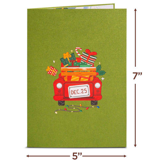 Christmas Red Truck Pop Up Card