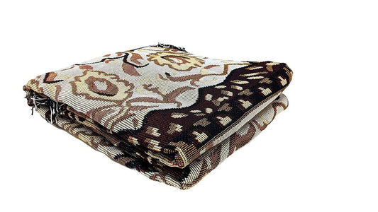 DaDa Bedding Elegant Tapestry Throw Blanket, Golden Persian Style Rug Ornate Floral - 50β x 60β (7175)