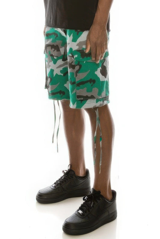 Men's Camo Belted Cargo Shorts - All Season Fashion