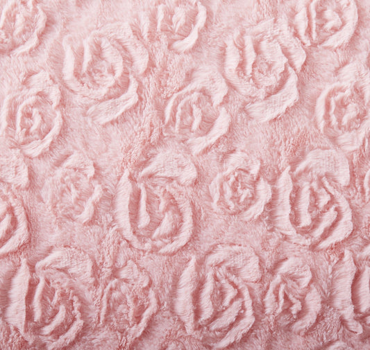 DaDa Bedding Rosey Pastel Blossom Pink Faux Fur Euro Throw Pillow Cover (171752)