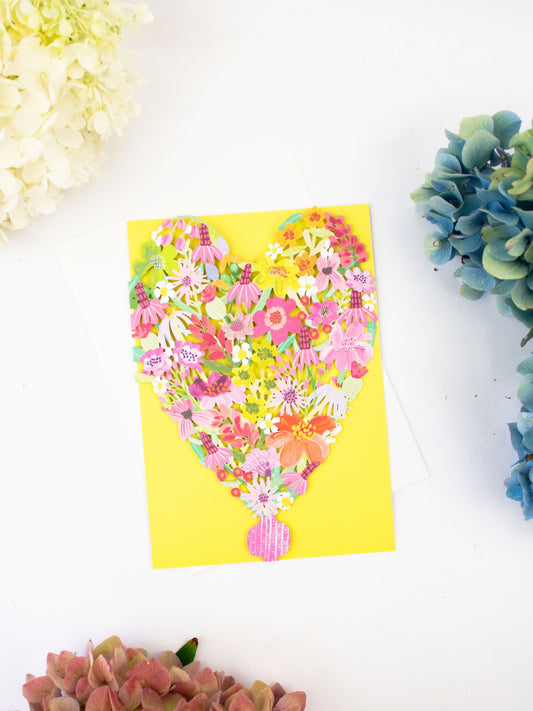 Heart Bouquet Blank Lasercut Card