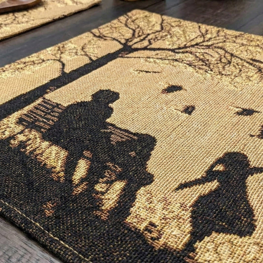 DaDalogy Bedding Set of 4 Pieces Autumn Birds Blessing Tapestry Dining Placemats 13β x 19β (Thanksgiving)
