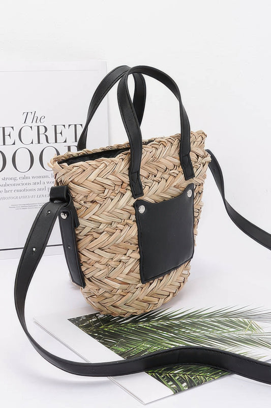 Faux Straw Small Tote Bag - All Season Fashion