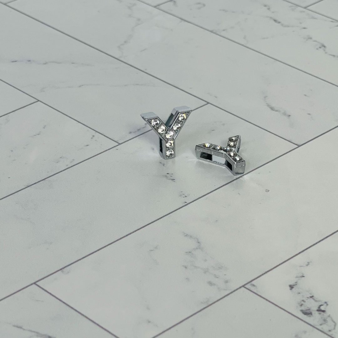 ClaudiaG Pavé Letters -Silver Charms