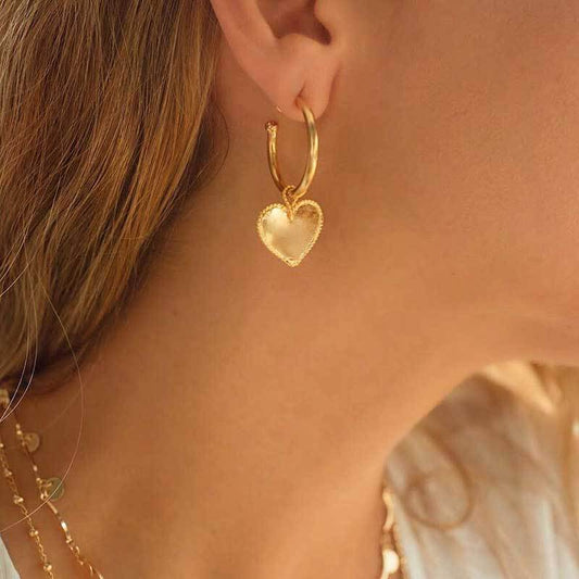 ClaudiaG Gold Heart Drop Earrings