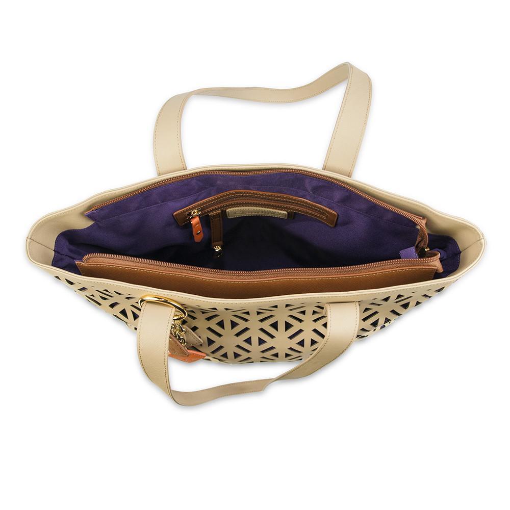 ClaudiaG Luminous Leather Tote -Tan