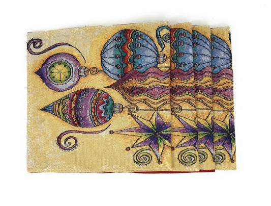 DaDa Bedding Set of 4-Pieces Starry Bohemian Lantern Ornaments Christmas Tapestry Placemats 13” x 19” (14916)