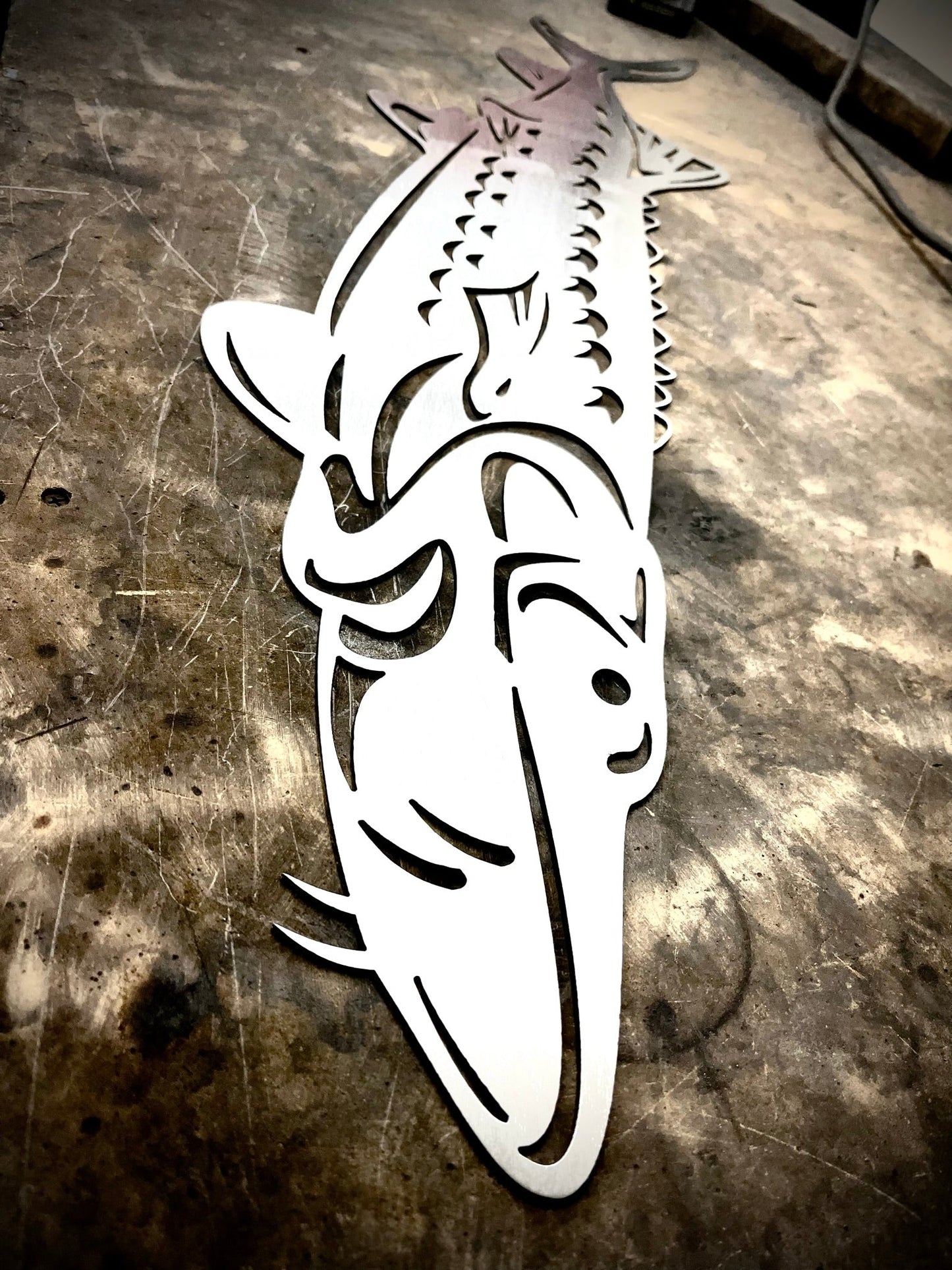 Steel Lake Sturgeon Wall Art