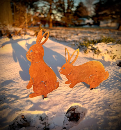 2-Pack Metal Bunny Yard Stakes