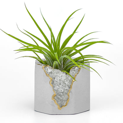 CLEAR QUARTZ GEODE PLANTER