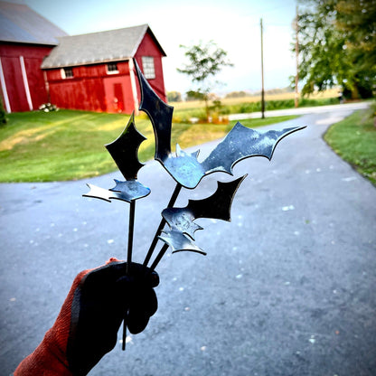3-Pack Metal Halloween Bats w/ Stake