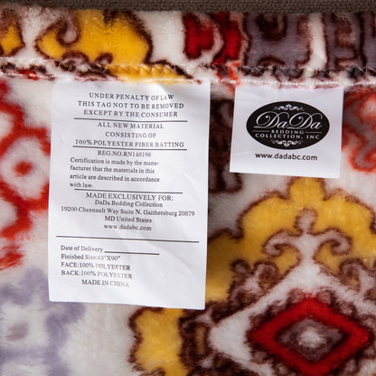 DaDa Bedding Southwestern Havana Geometric Soft Plush Fleece Flannel Throw Blanket (XY1012)
