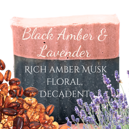 Black Amber & Lavender | Natural Fragrance with Essential Oils | Bar Soap