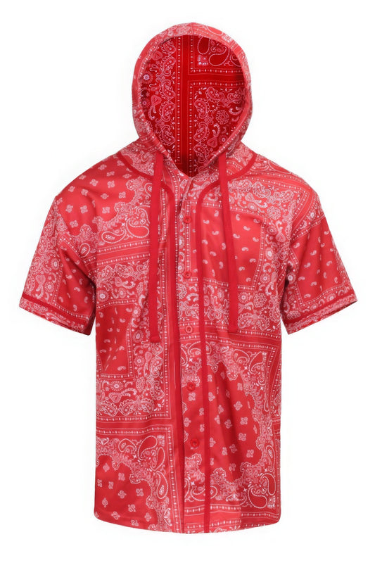 Hooded Bandana Baseball Jersey - All Season Fashion