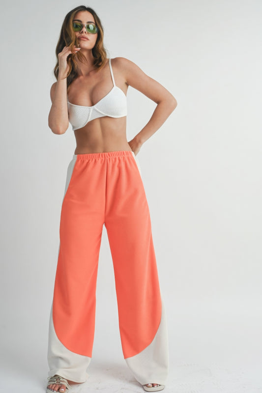 Two Toned Wide Leg Pants - All Season Fashion