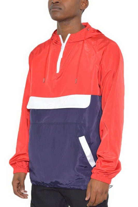 Color Block Anorak Jacket Pullover Windbreaker - All Season Fashion
