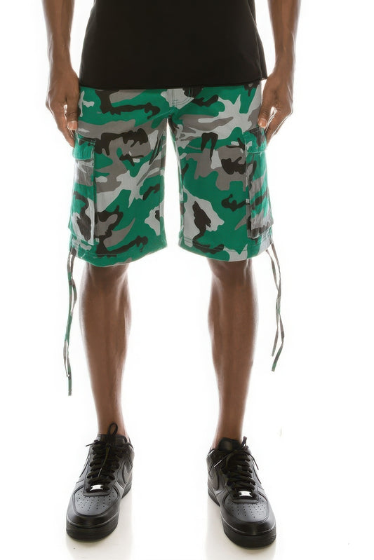Men's Camo Belted Cargo Shorts - All Season Fashion