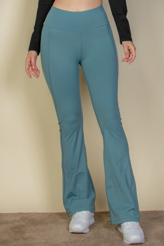 Wide waistband flare leg pants - All Season Fashion