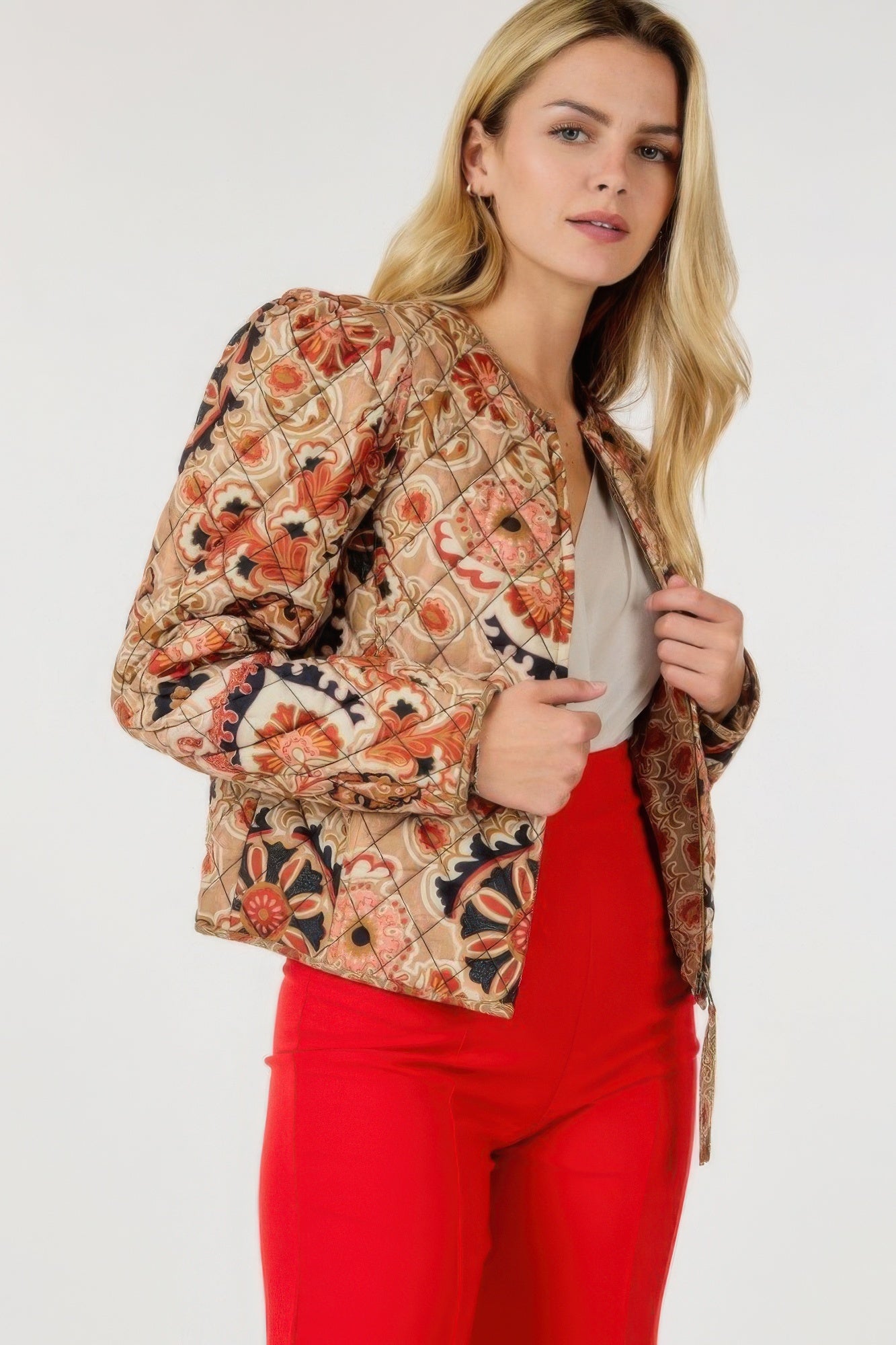 Zip Up Multi-print Jacket - All Season Fashion
