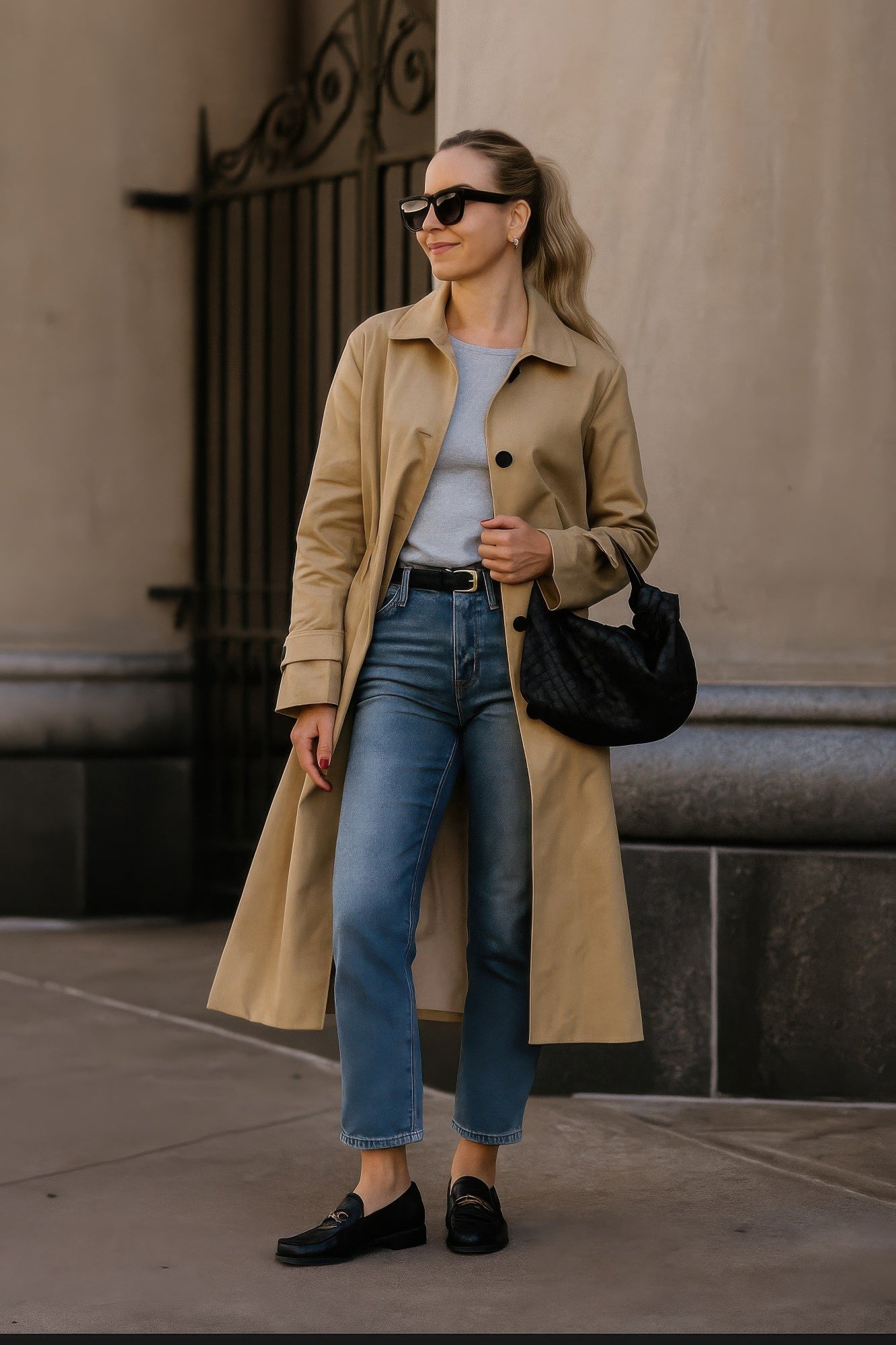 Solid Long Sleeve Trench Coat Woman Lined - All Season Fashion