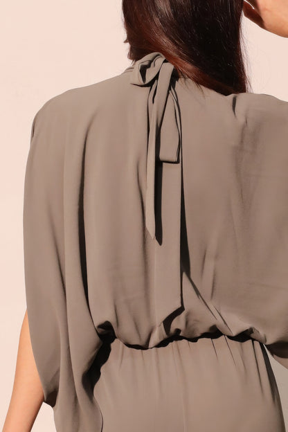 Textured Solid Mock Neck Caftan Jumpsuit - All Season Fashion