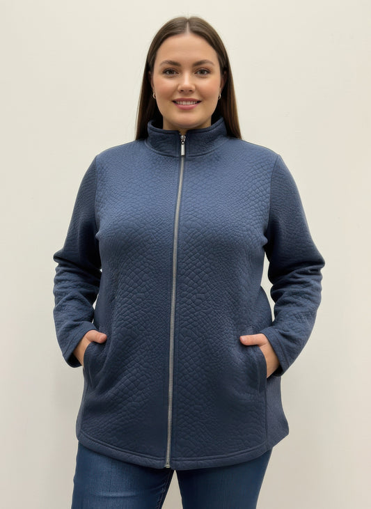 Onque Casual Plus Size Textured Jacket - All Season Fashion
