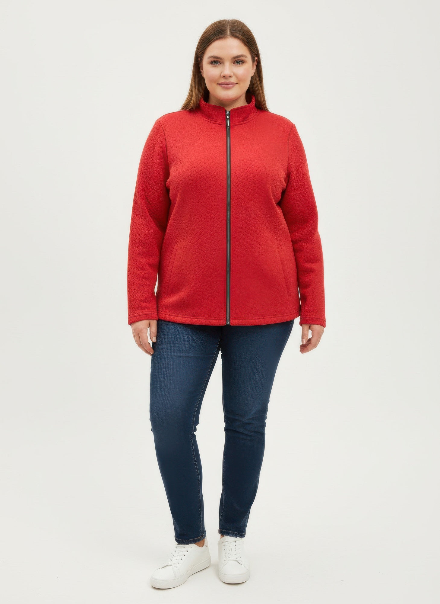 Onque Casual Plus Size Textured Jacket - All Season Fashion