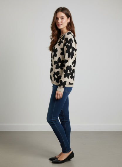Ninety Printed Sweater - All Season Fashion