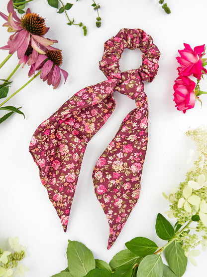 Cottage Rose Scarf Scrunchie