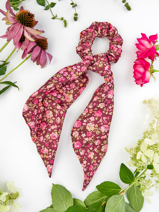 Cottage Rose Scarf Scrunchie