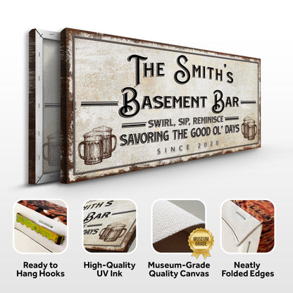 Swirl, Sip, Reminisce Basement Bar Sign