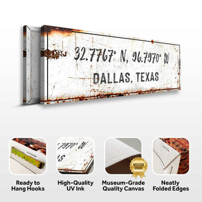 Home Coordinates Rustic Sign