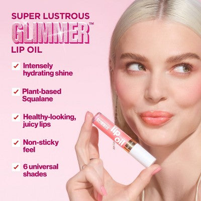 Revlon Super Lustrous Glimmer Lip Oil Moisturizing 004 Gone Rose 0.13 fl oz - New