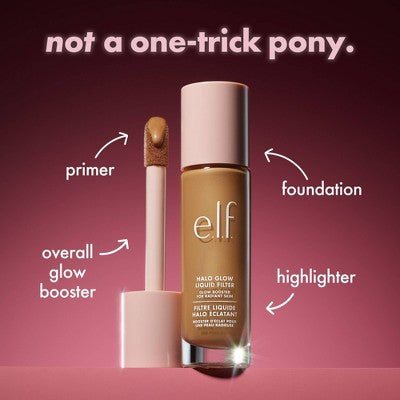 e.l.f. Halo Glow Liquid Filter Highlighter 5.5 Medium/Tan 1.06 fl oz - New