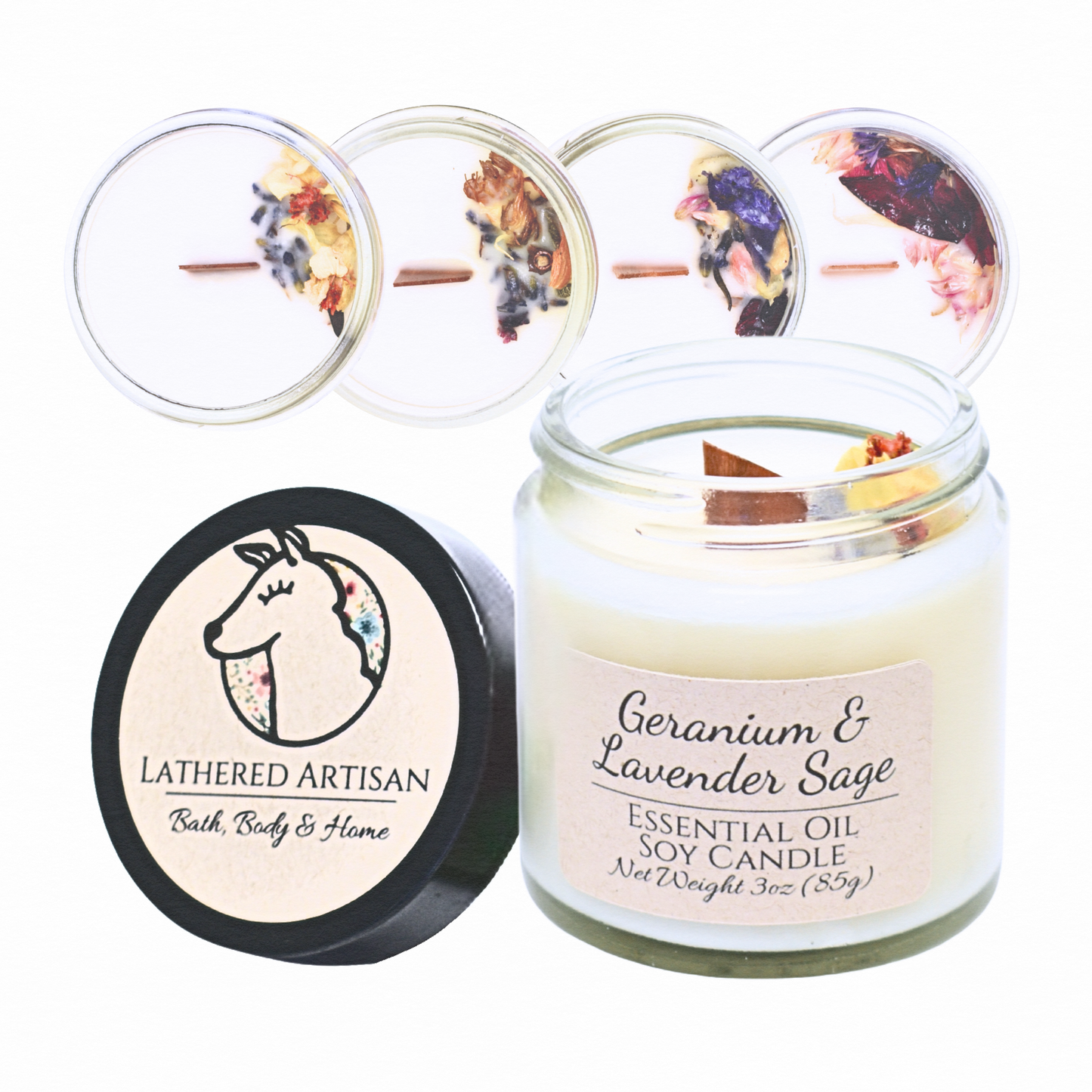 Geranium & Lavender Sage | Essential Oil | 3 oz Jar Candle