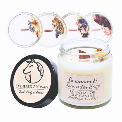 Geranium & Lavender Sage | Essential Oil | 3 oz Jar Candle