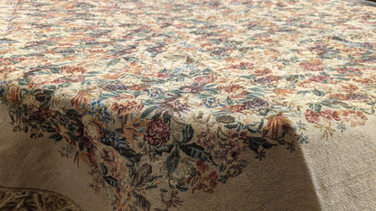 DaDa Bedding Wildflower Wonderland Floral Golden Beige Tan Square Dining Table Cloth (3100)