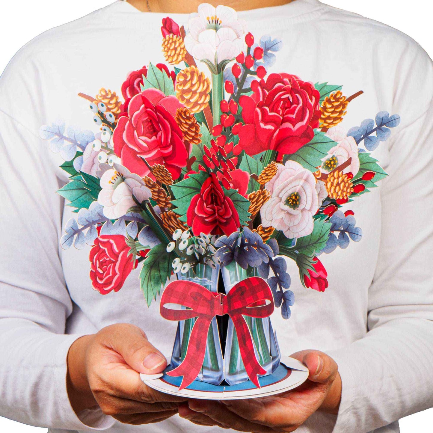 HugePop Joyous Flower Bouquet Pop Up Christmas Card