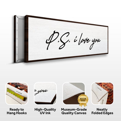 Valentine P.S. I Love You Typography Sign