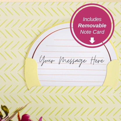 Orchid Flower Bouquet Pop-Up Card with Keepsake