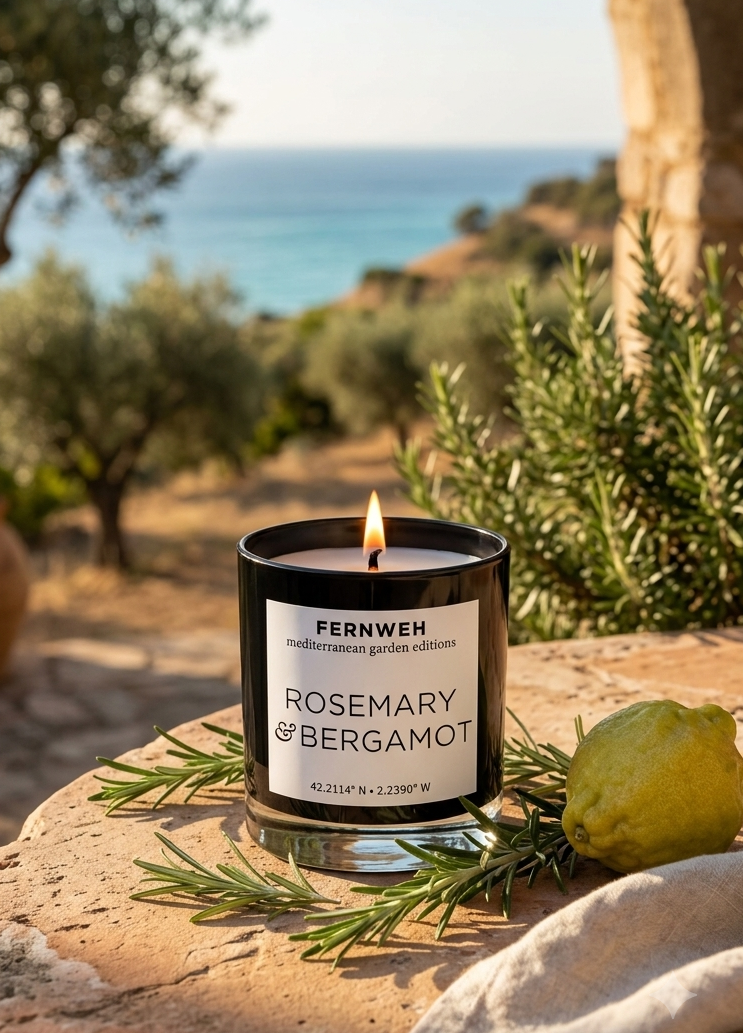 Rosemary & Bergamot Scented Soy Candle