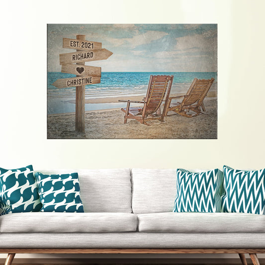 Beach Couple Names Sign