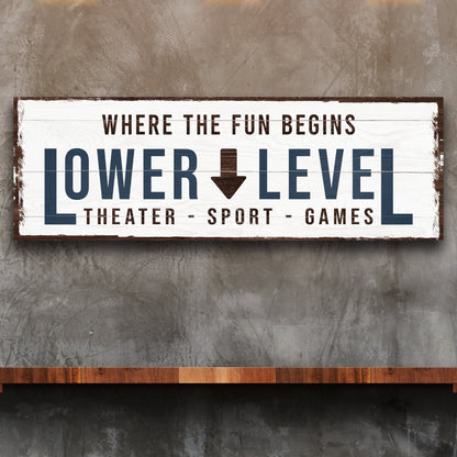 Lower Level Sign: Custom Bar Signs for Home Bar – Ideal for Personalized Basement Bar Sign