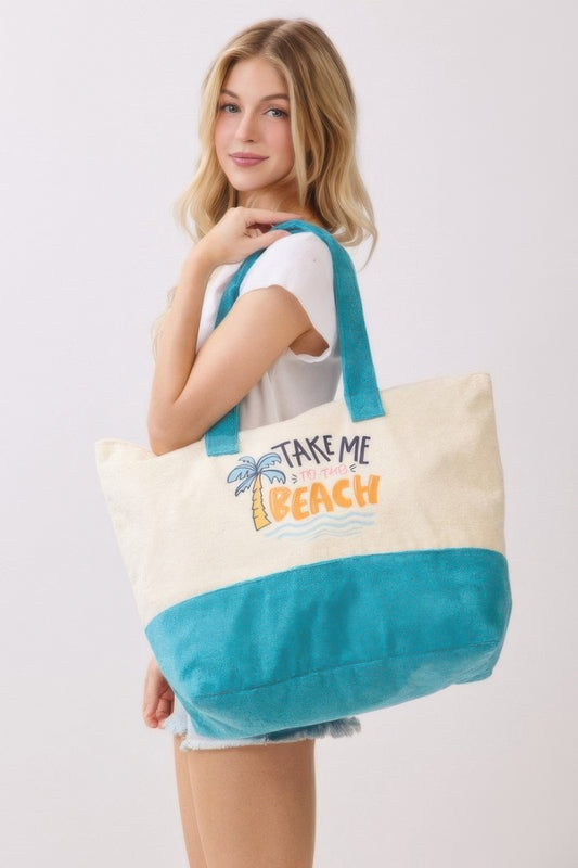 Take Me To The Beach Terry Tote - All Season Fashion
