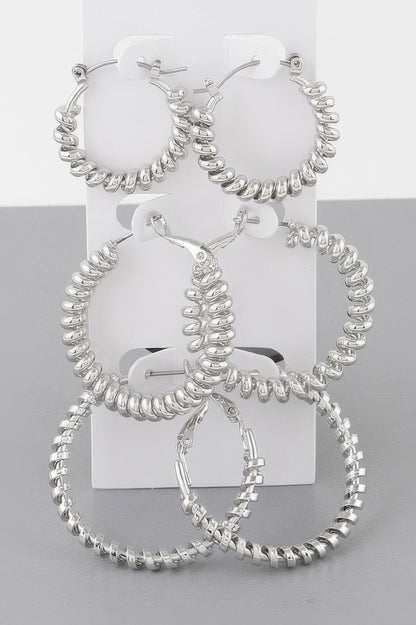 Multi Wrapped Hoop Earrings Set - All Season Fashion