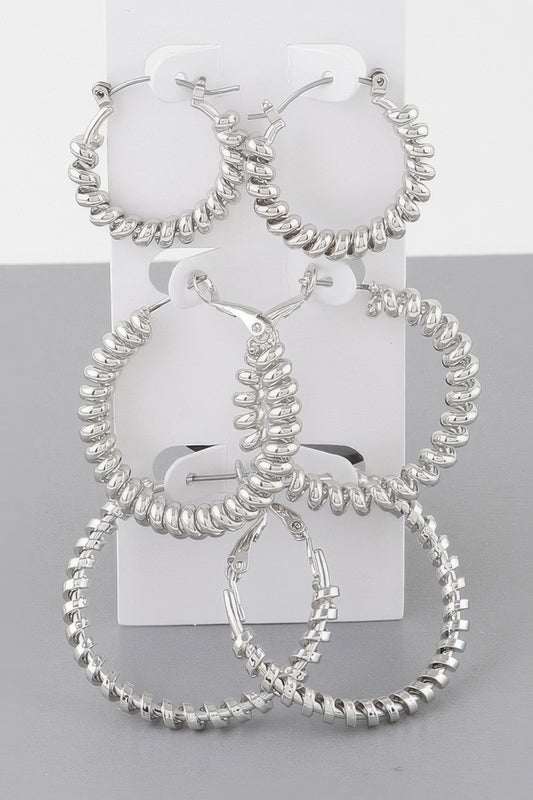 Multi Wrapped Hoop Earrings Set - All Season Fashion