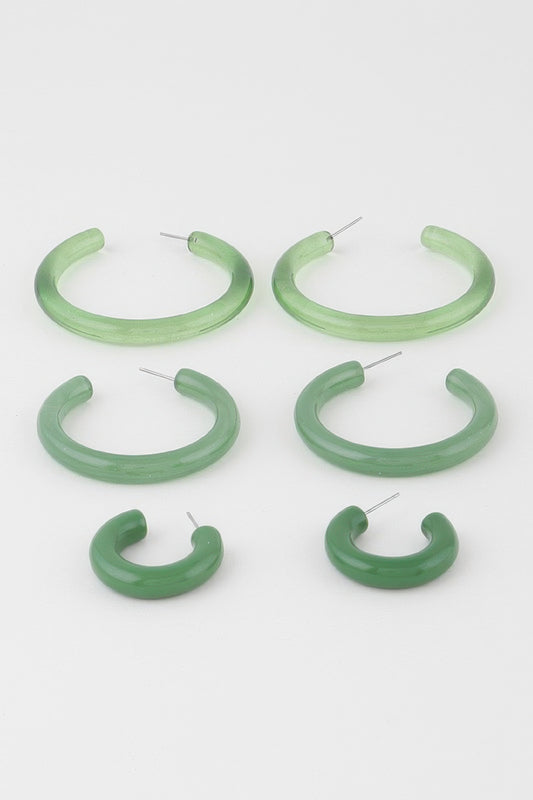 Multi Solid Hoop Earrings Set - All Season Fashion