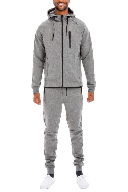 Mens Full Zip Sweat Pant Sweat Set - All Season Fashion