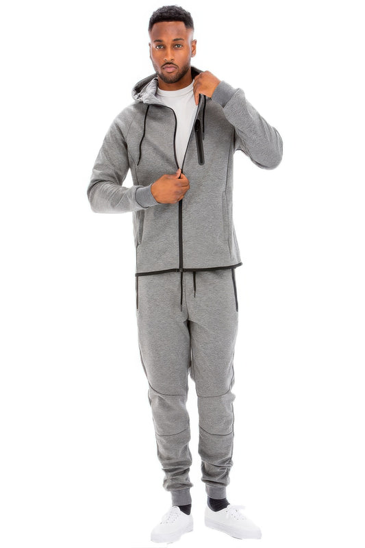 Mens Full Zip Sweat Pant Sweat Set - All Season Fashion