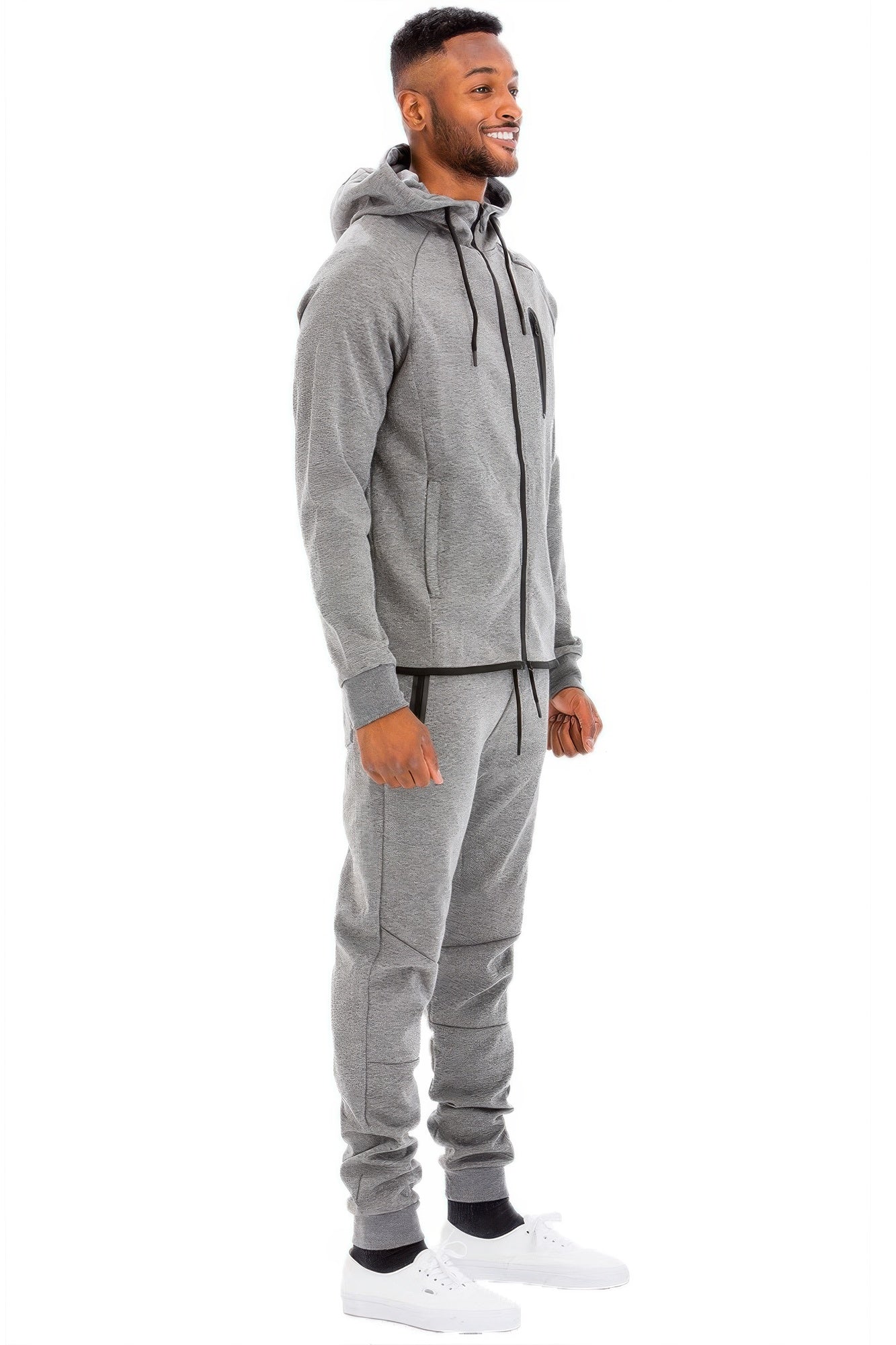 Mens Full Zip Sweat Pant Sweat Set - All Season Fashion